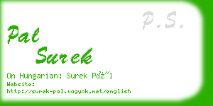 pal surek business card